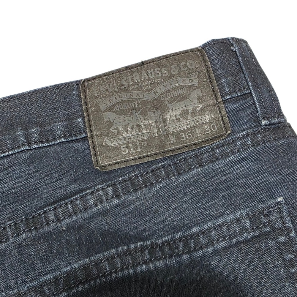 Levi Strauss & Co. 511 Slim Mens 36x30 Black Denim Jeans Stretch Casual‎